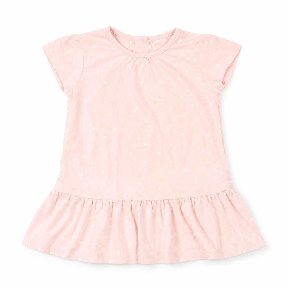 F&F Girls Pink Polka Dot  T-Shirt Dress  Size 12-18 Months