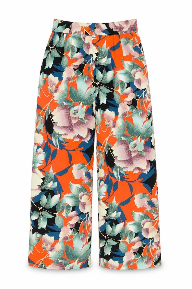George Womens Orange Floral  Trousers  Size 8 L28 in