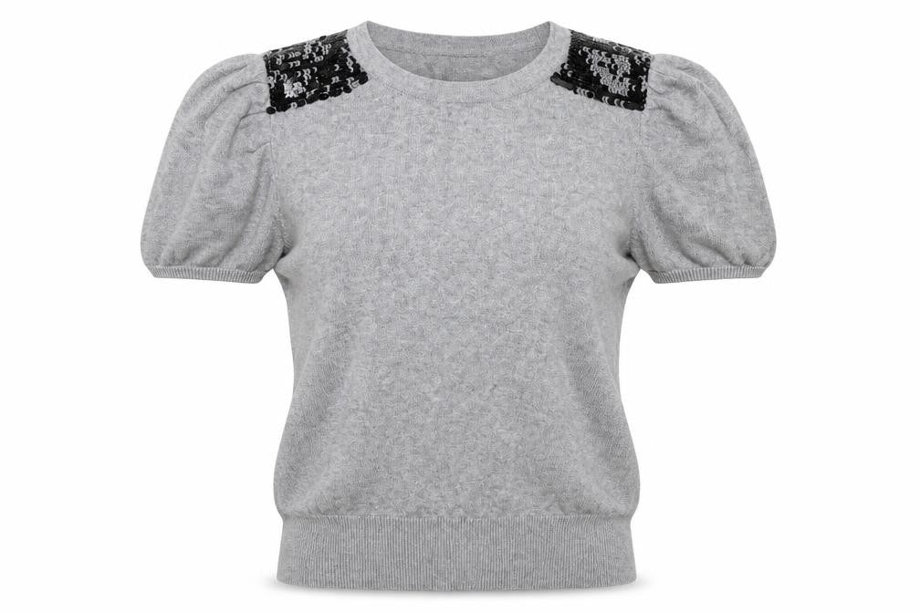 Front view of F&F women’s grey jumper, size UK 14