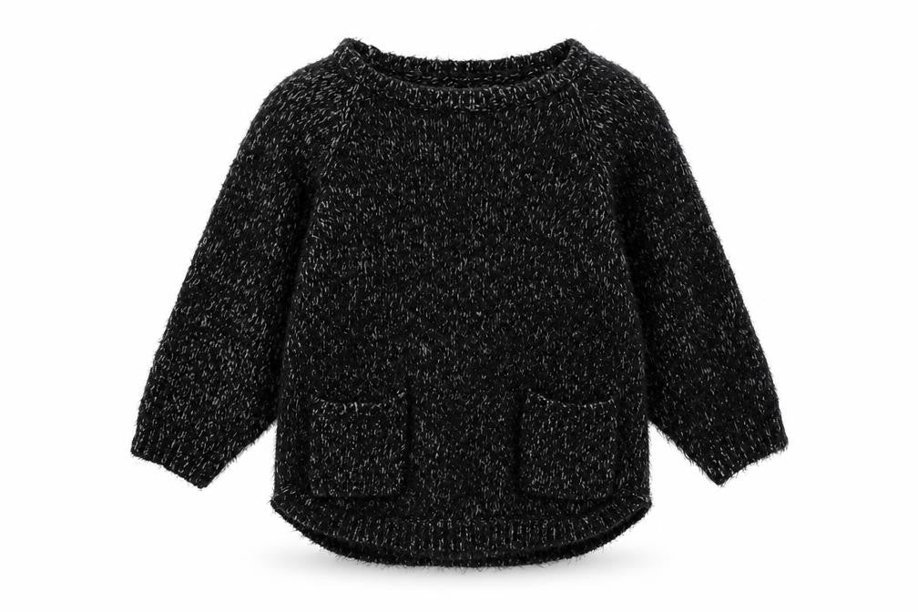 Front view of Marks & Spencer women’s black knit jumper, size UK 10