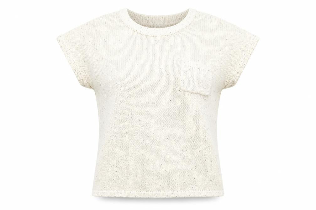 Front view of knitwear women’s white knit jumper, size XL