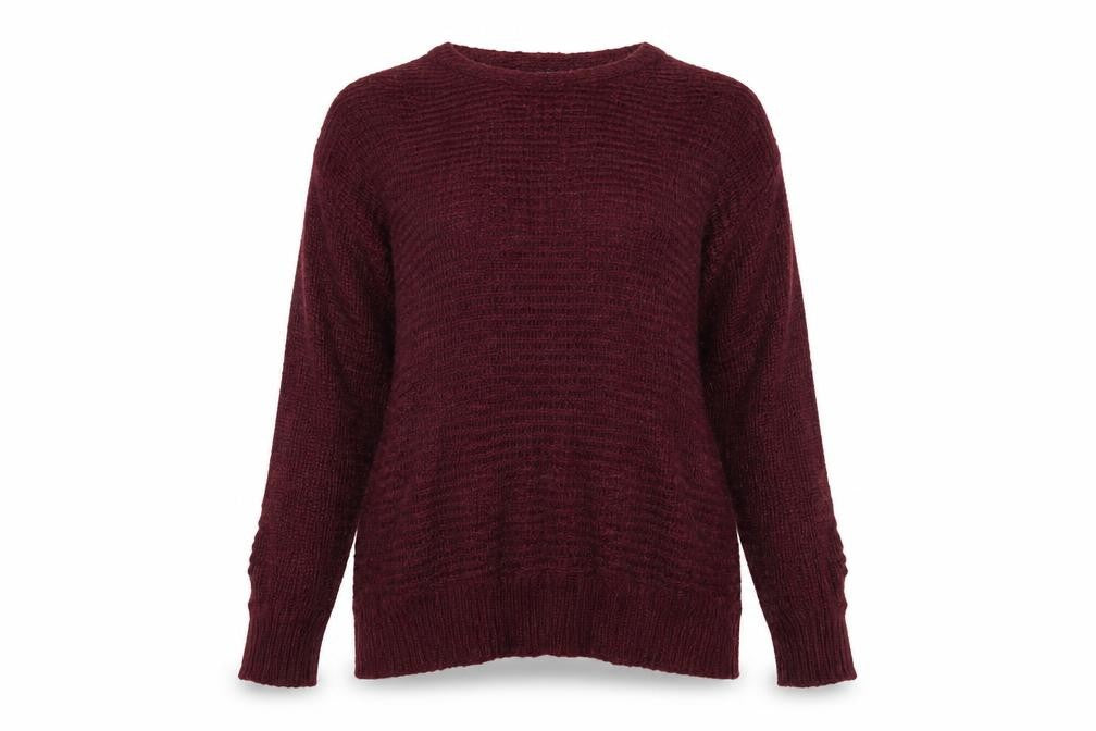 Front view of Atmosphere women’s purple jumper, size UK 6