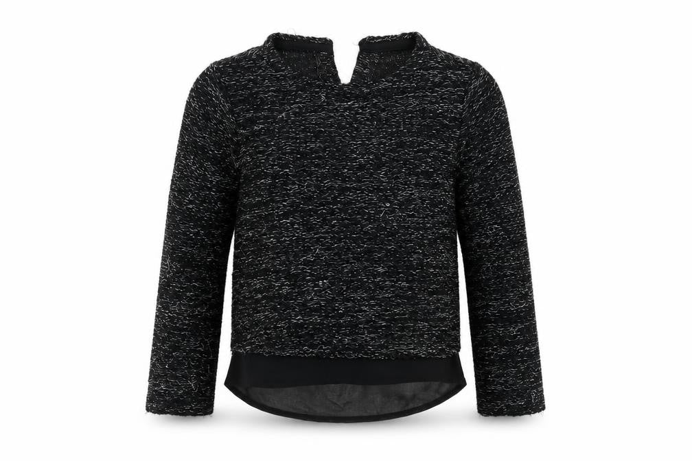 Front view of Primark girls’ black jumper, size 6-7, years