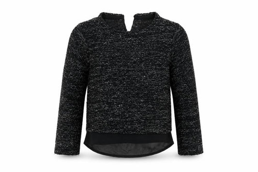 Front view of Primark girls’ black jumper, size 6-7, years
