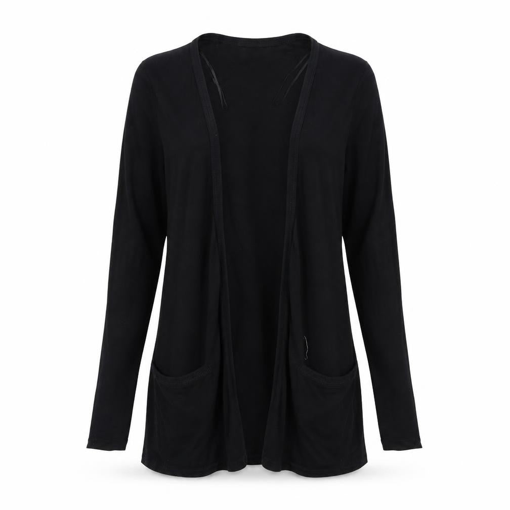 Front view of New Look women’s black wrap jumper, size UK 8