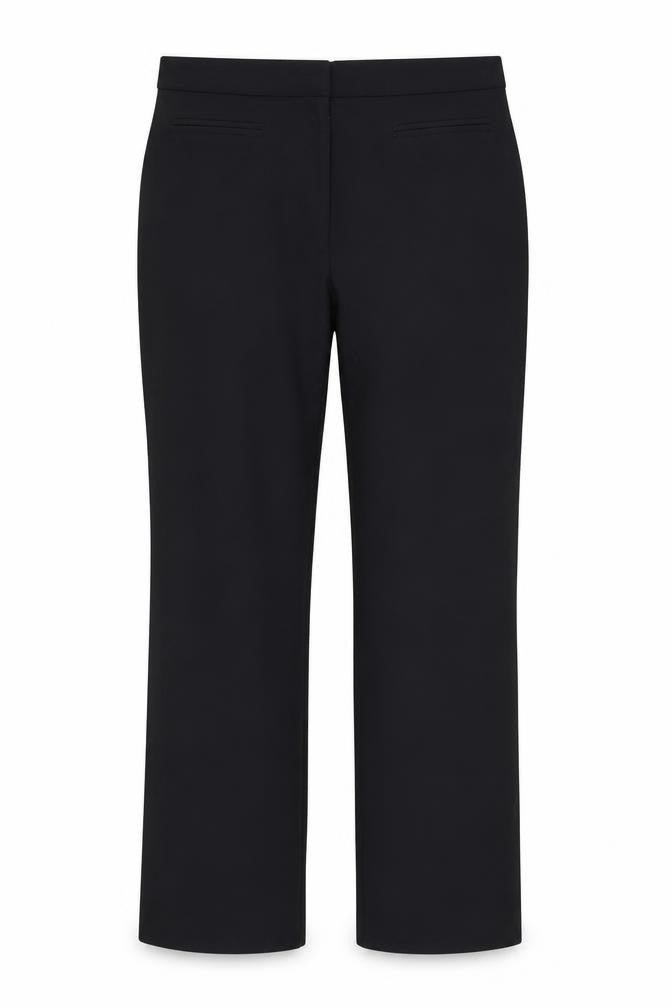 Front view of Warehouse women’s blue trousers, size UK 12, 28-inch leg