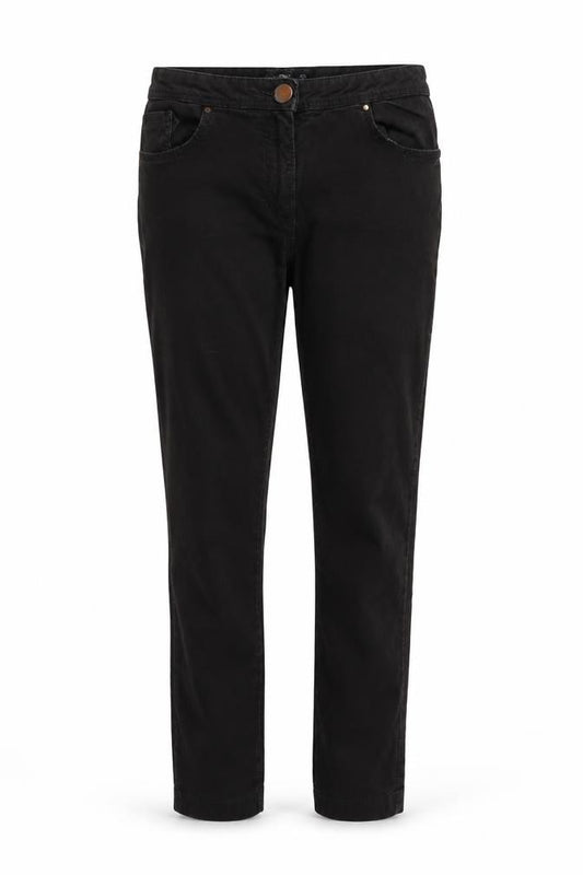 Front view of F&F women’s black skinny jeans, size UK 8, 27-inch leg