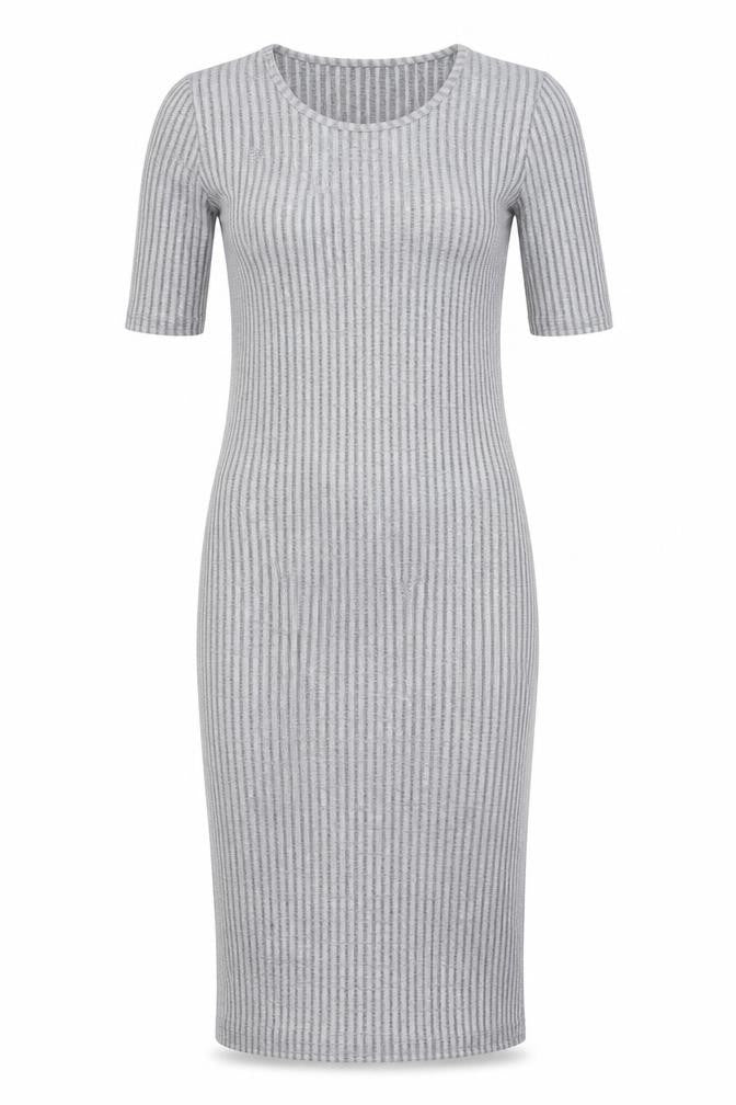 Front view of Atmosphere women’s grey shirt dress, size UK 12