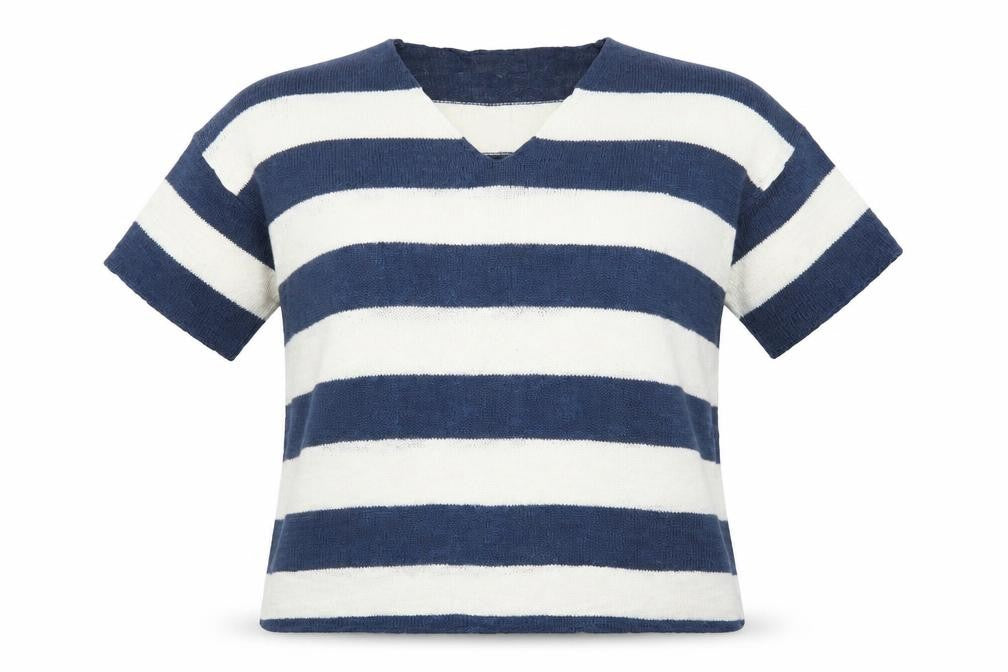 Capri Womens Blue Striped  Pullover Jumper Size M