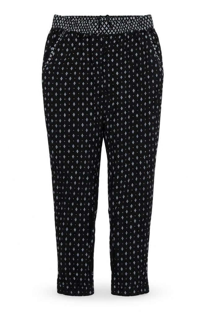 New Look Womens Black Argyle/Diamond  Jogger Trousers Size 10 L27 in - Stretch waistband