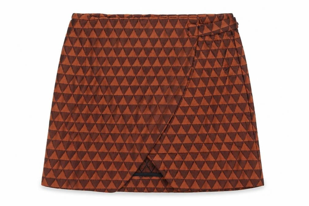 Topshop Womens Brown Argyle/Diamond  A-Line Skirt Size 12
