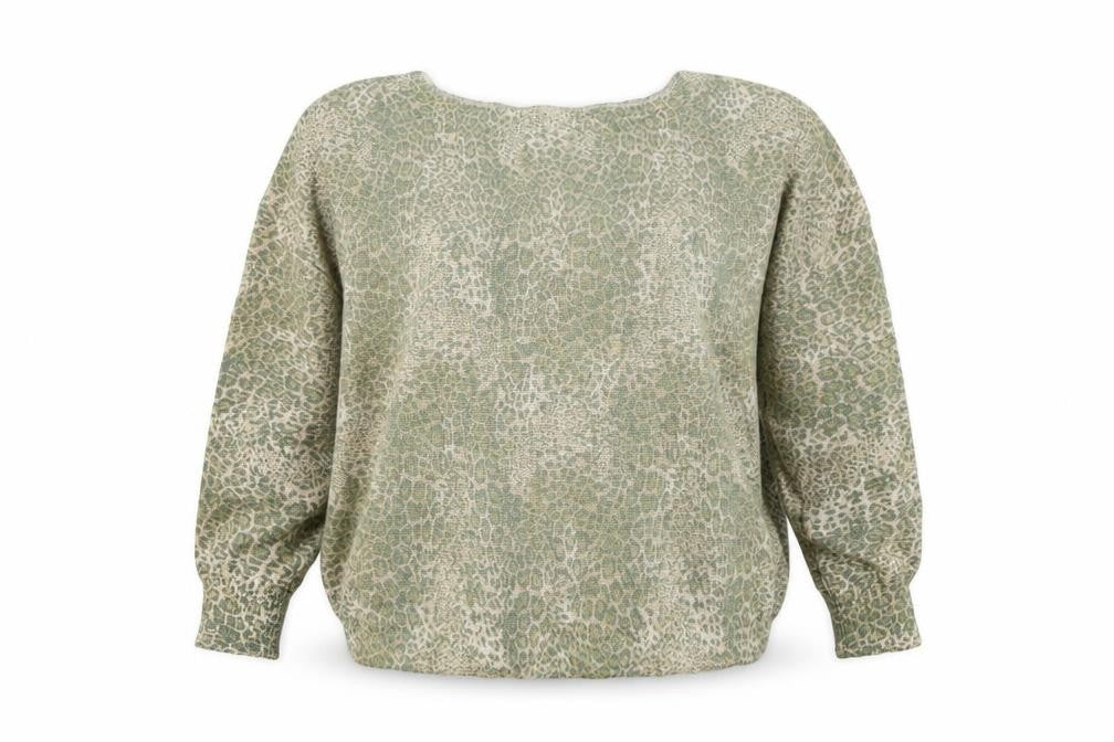 Front view of Collezioni Leonardo women’s brown animal print jumper, size S