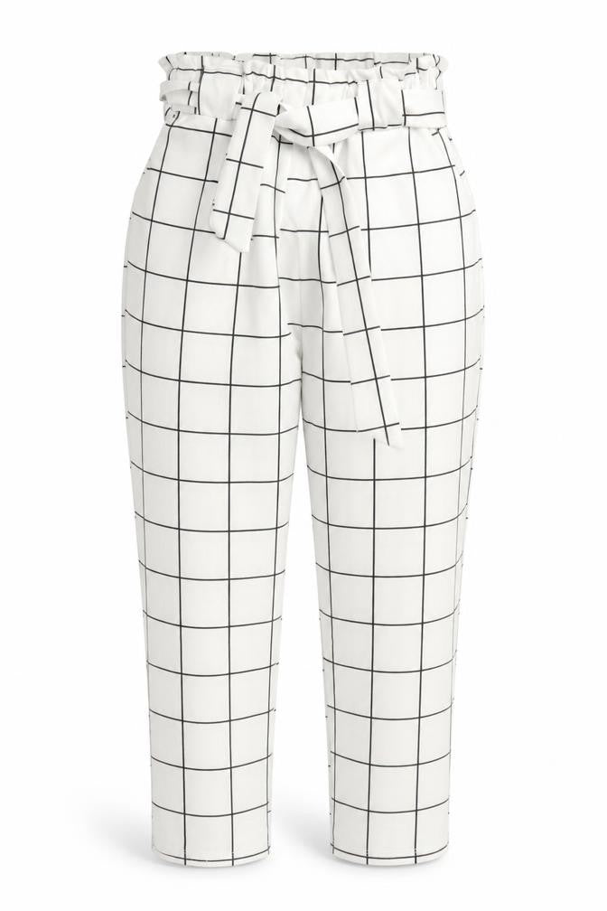 Cameo Rose Womens White Check  Bloomer Trousers Size M L26 in