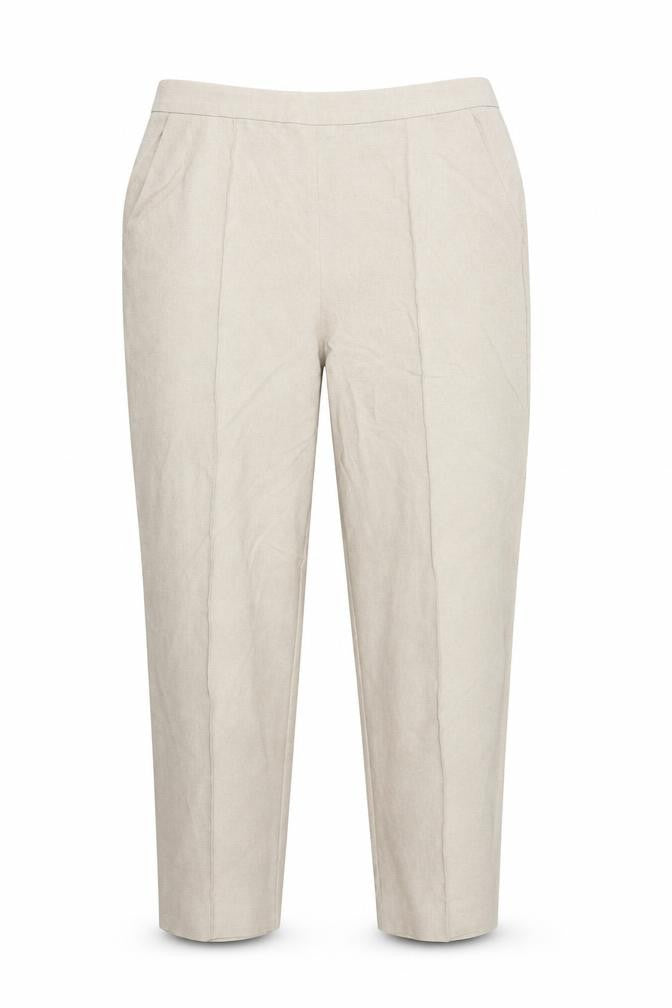 Front view of Isle women’s beige trousers, size UK 12, 25-inch leg