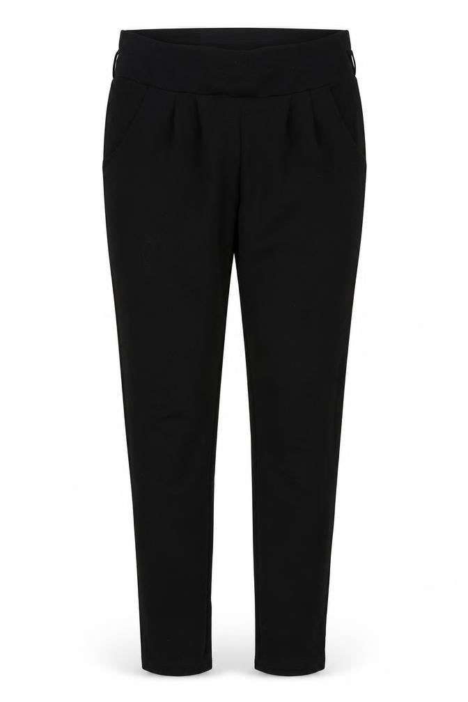 Front view of Prague women’s black trousers, size UK 6, 28-inch leg