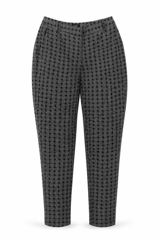 Front view of Oasis women’s black trousers, size UK 8, 27-inch leg