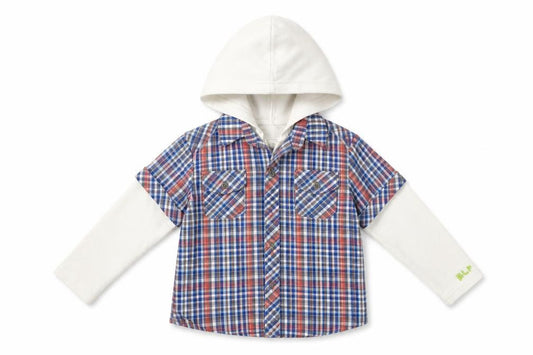 Front view of RJR.John Rocha girls’ blue check jacket, size 4-5, years
