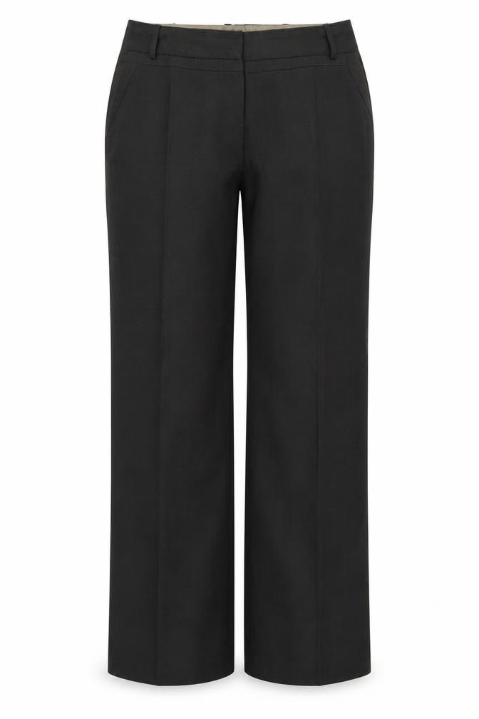 Front view of Next women’s grey trousers, size UK 14, 27-inch leg