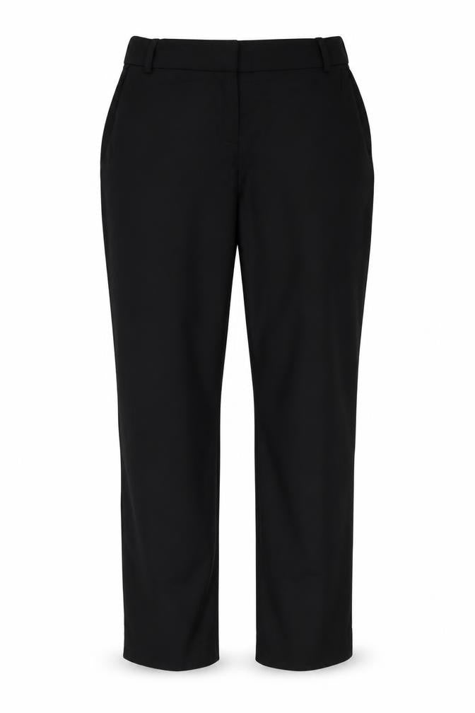 Front view of Next women’s black trousers, size UK 12, 23-inch leg