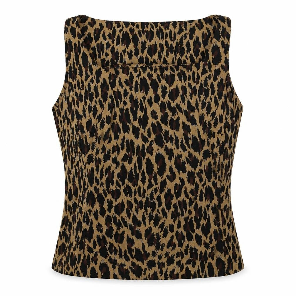 Front view of Preworn women’s multicoloured animal print basic t-shirt, size L