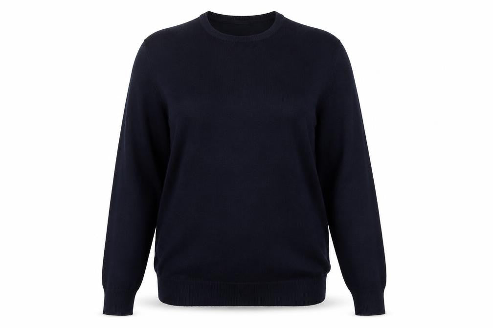 Front view of Cedarwood State women’s blue jumper, size L