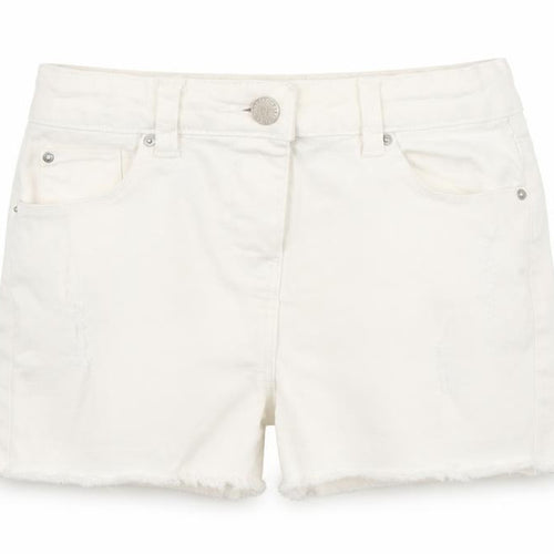I love Girlswear Girls White  Denim Mom Shorts Size 7 Years