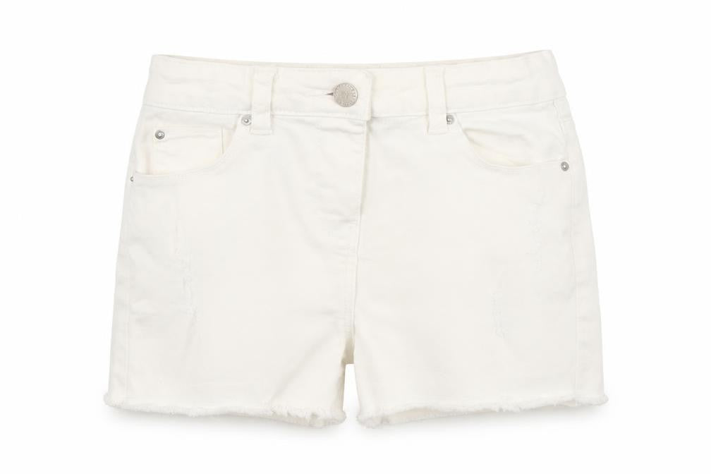 I love Girlswear Girls White  Denim Mom Shorts Size 7 Years