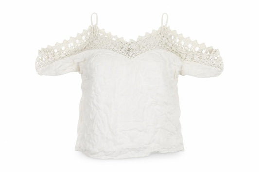 Front view of River Island women’s white camisole blouse, size UK 6