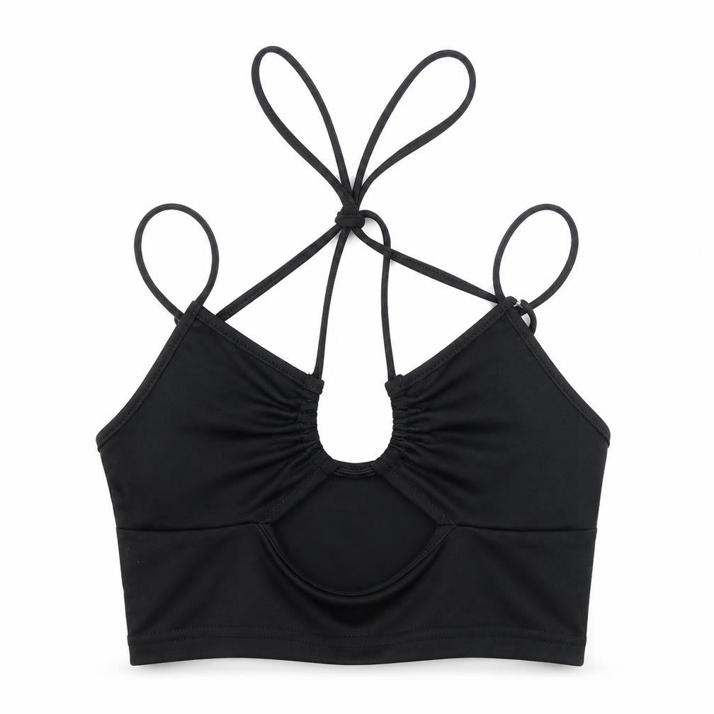 Front view of SHEIN women’s black camisole tank, size S