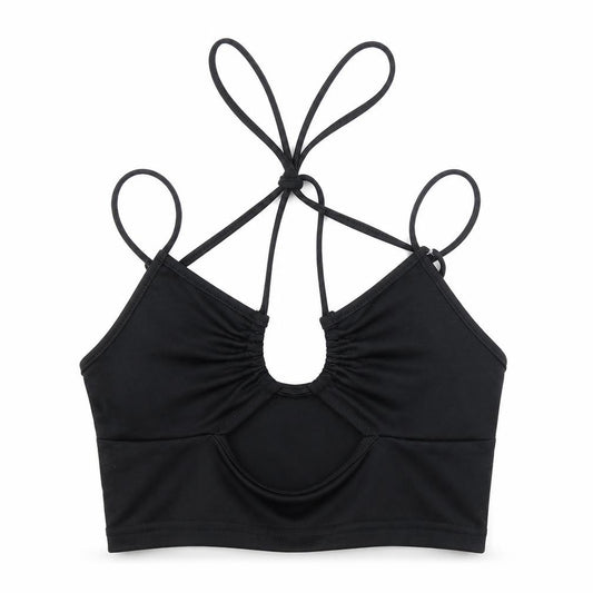 Front view of SHEIN women’s black camisole tank, size S
