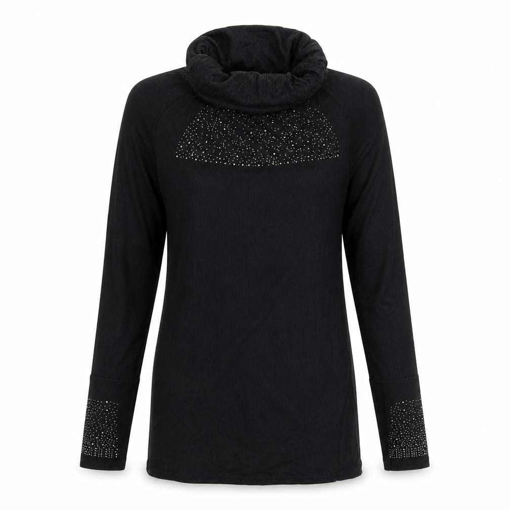 Front view of Preworn women’s black knit jumper, size M