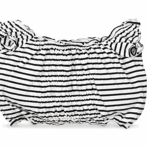 New Look Womens White Striped  Cropped T-Shirt Size 10