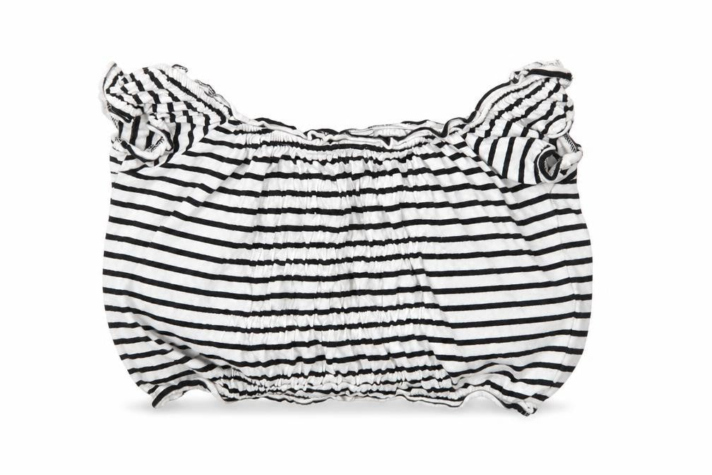 New Look Womens White Striped  Cropped T-Shirt Size 10