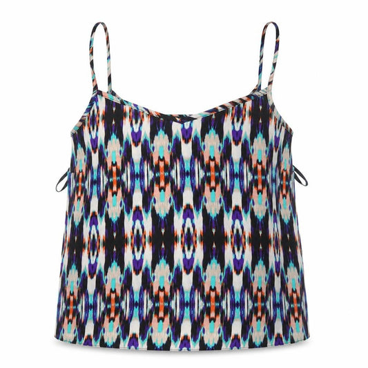 Front view of Atmosphere women’s multicoloured geometric camisole blouse, size UK 10