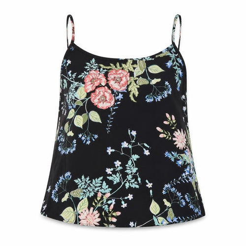 Papaya Womens Black Floral  Camisole Blouse Size 8
