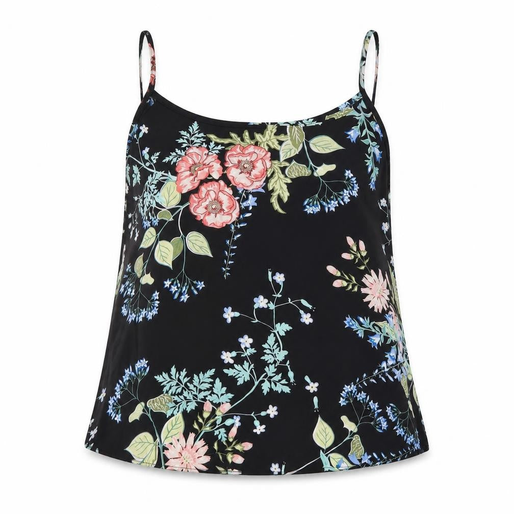 Papaya Womens Black Floral  Camisole Blouse Size 8