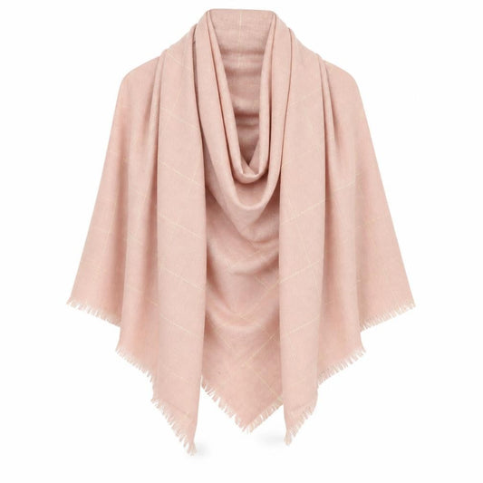 Front view of Preworn women’s pink geometric shawl/wrap