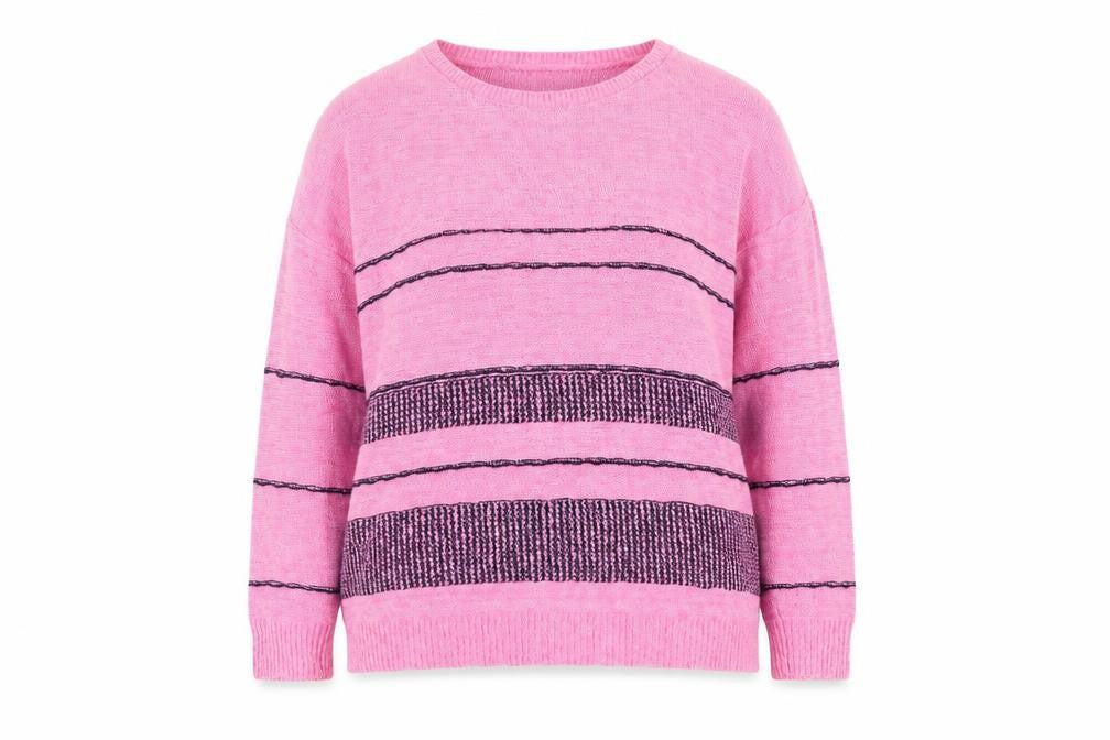 Front view of post card women’s pink knit jumper one size