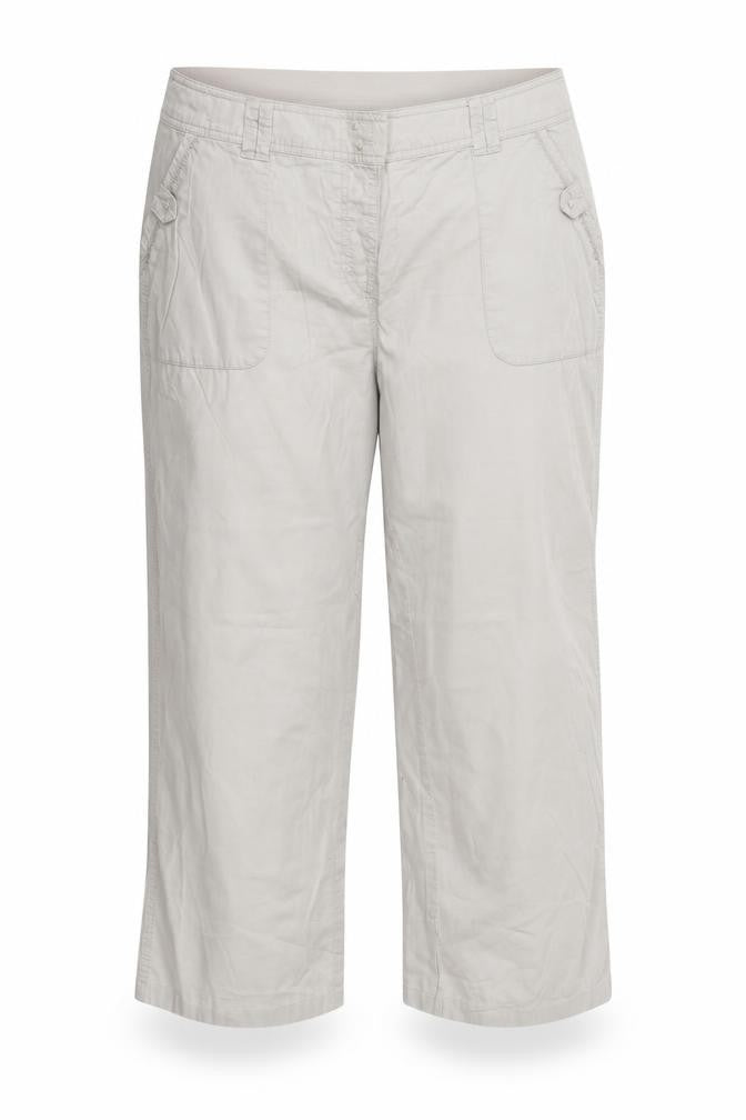 Front view of Bonmarché women’s ivory trousers, size UK 16, 26-inch leg