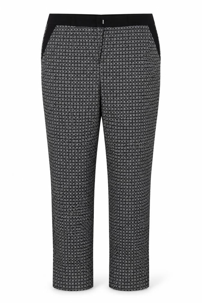 Peacocks Womens Black Argyle/Diamond  Trousers  Size 16 L28 in