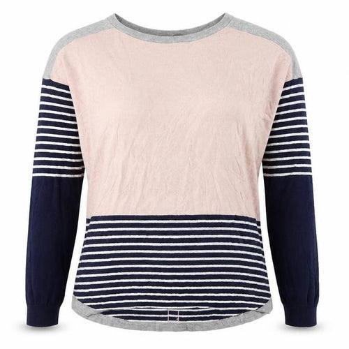 Oasis Womens Blue Striped  Pullover Jumper Size S