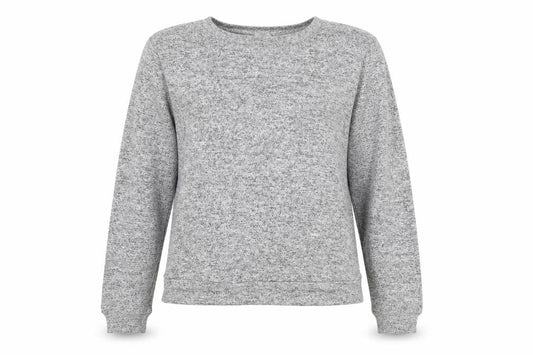 Front view of ASOS women’s grey jumper, size UK 10