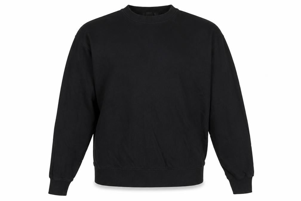 Front view of Mennace men’s black jumper, size M