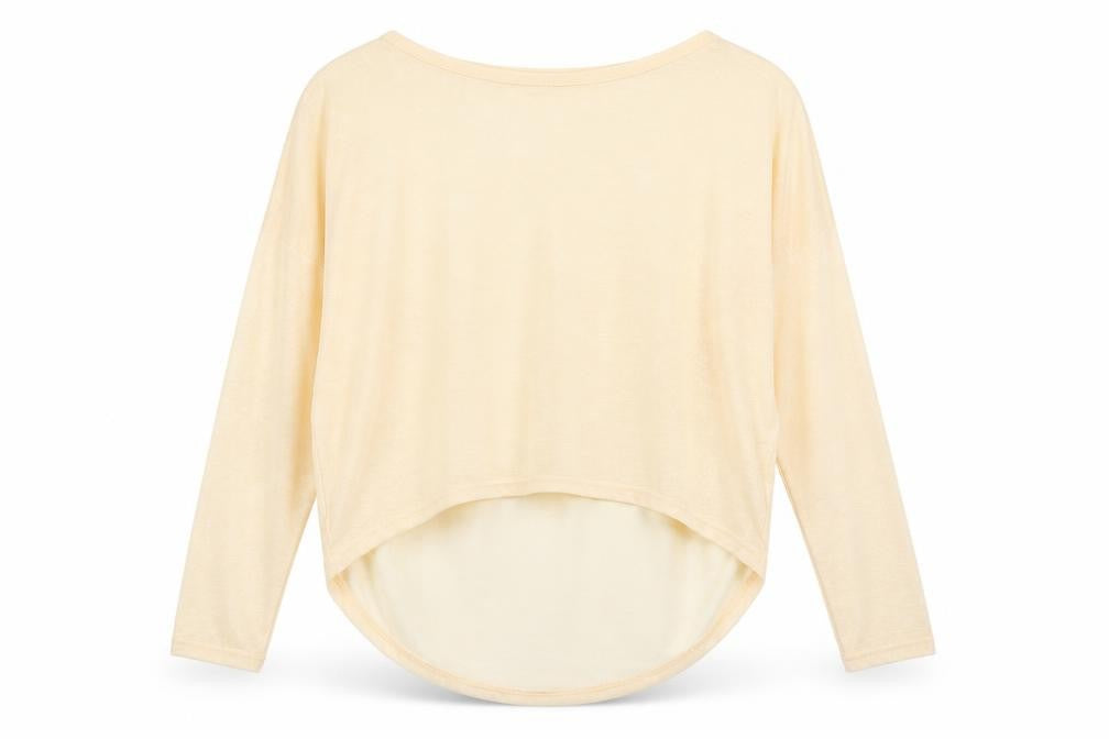 Front view of Vicabo women’s yellow basic t-shirt, size S