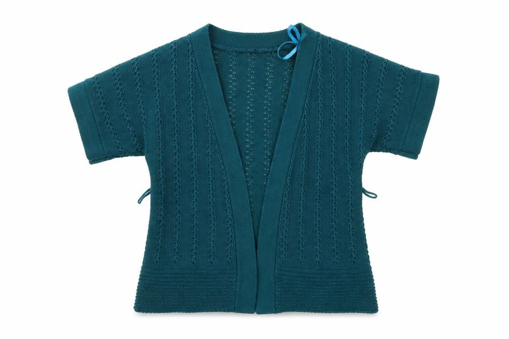 Front view of Atmosphere women’s green knit cardigan jumper, size UK 8