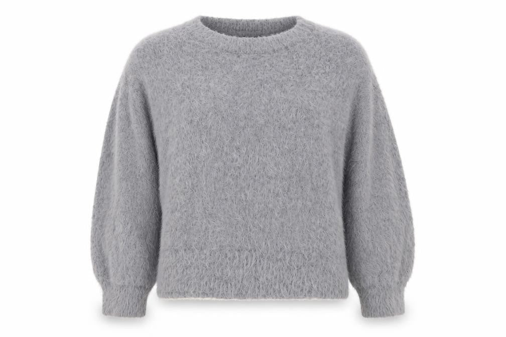 Front view of New Look women’s grey knit jumper, size L