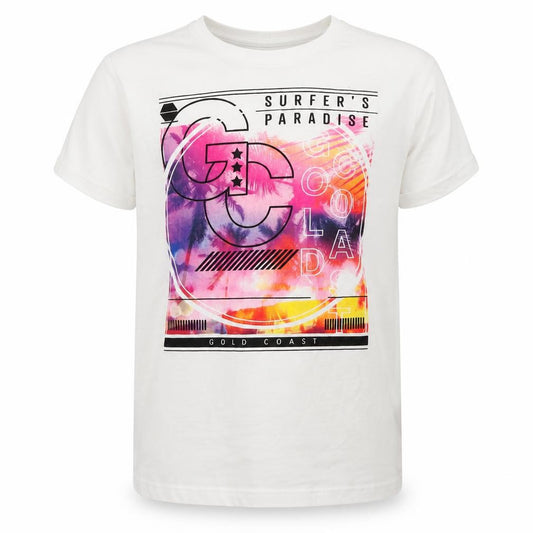 Front view of Primark boys’ white basic t-shirt, size 10-11, years
