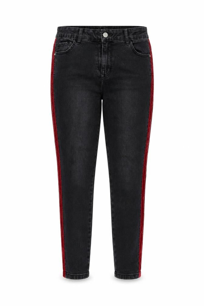 Matalan Womens Black  Denim Skinny Jeans Size 12 L26 in - velvet stripe