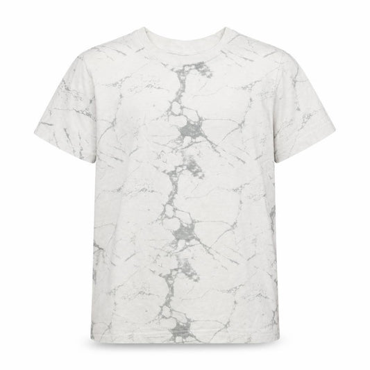 Front view of Primark boys’ white basic t-shirt, size 8-9, years - marble effect
