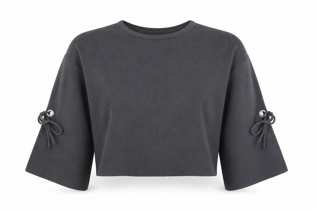 New Look Womens Grey   Pullover Jumper Size 12  - tie sleeve detail